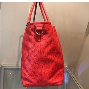 Red Leather Guccissima Tote